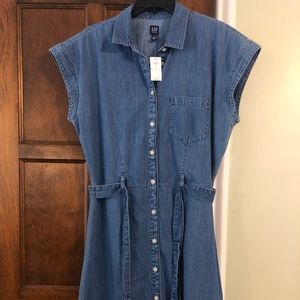 Gap Denim tie waist Dress NWT